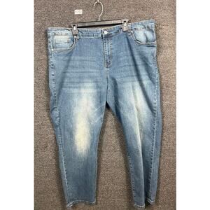 Stitches & Rivets Tapered Denim Jeans Mens 46x30 Blue Medium Wash Mid Rise